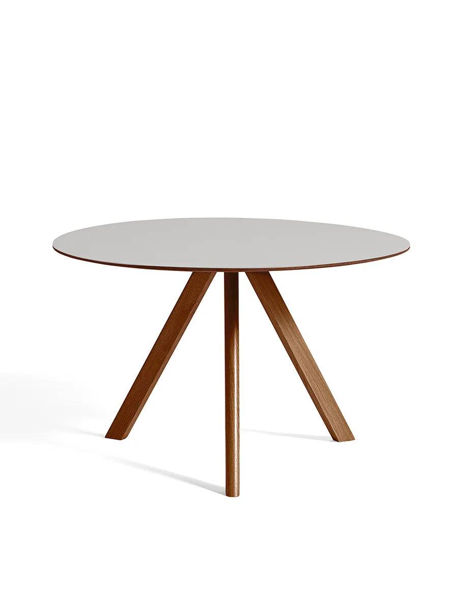 Copenhague CPH20 Bord, Ø120 cm fra Hay Lakeret valnød / Pebble grey linoleum - Jacobsen Plus