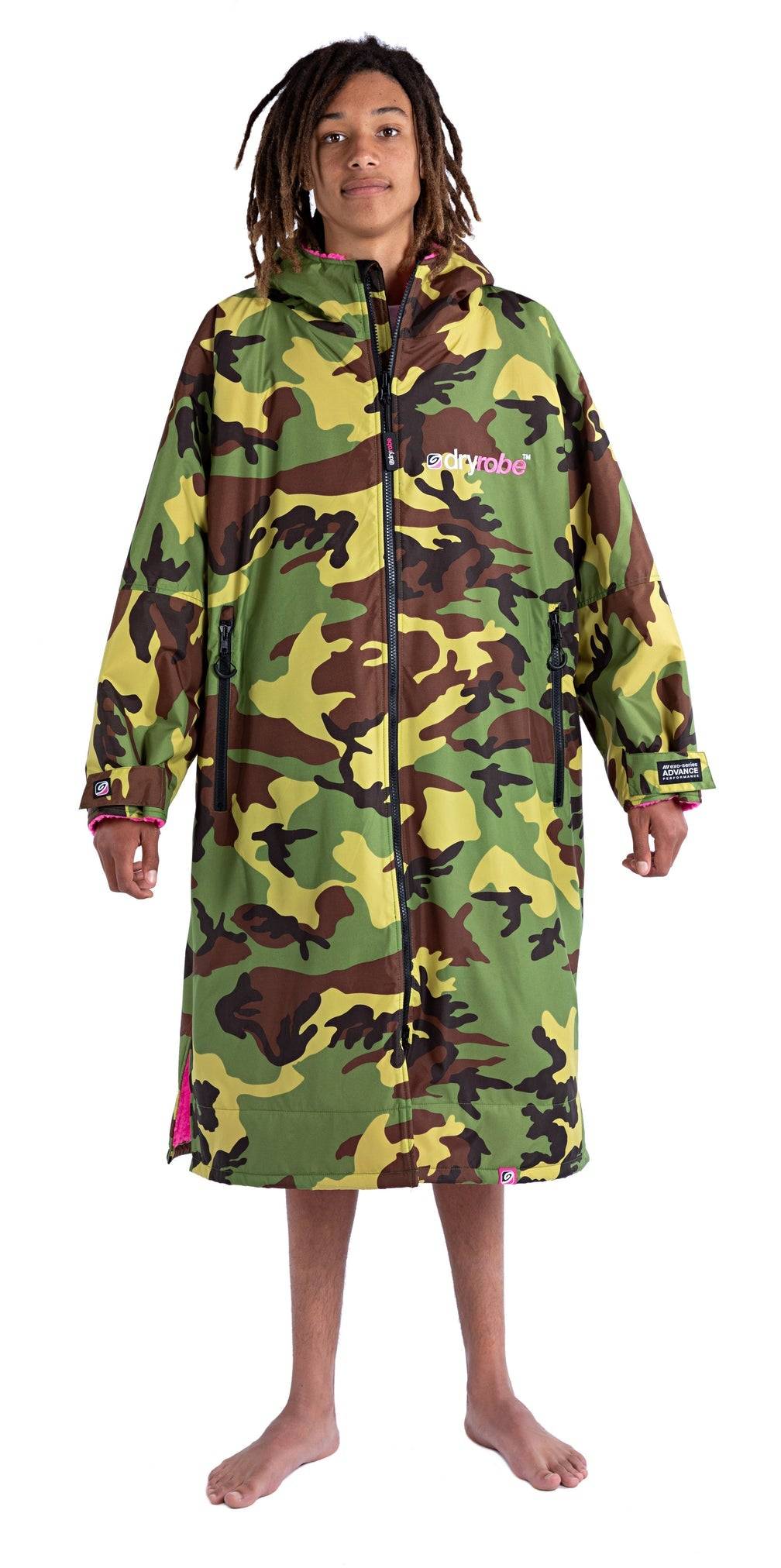 Dryrobe advance long sleeve poncho | voksne | camo/pink.