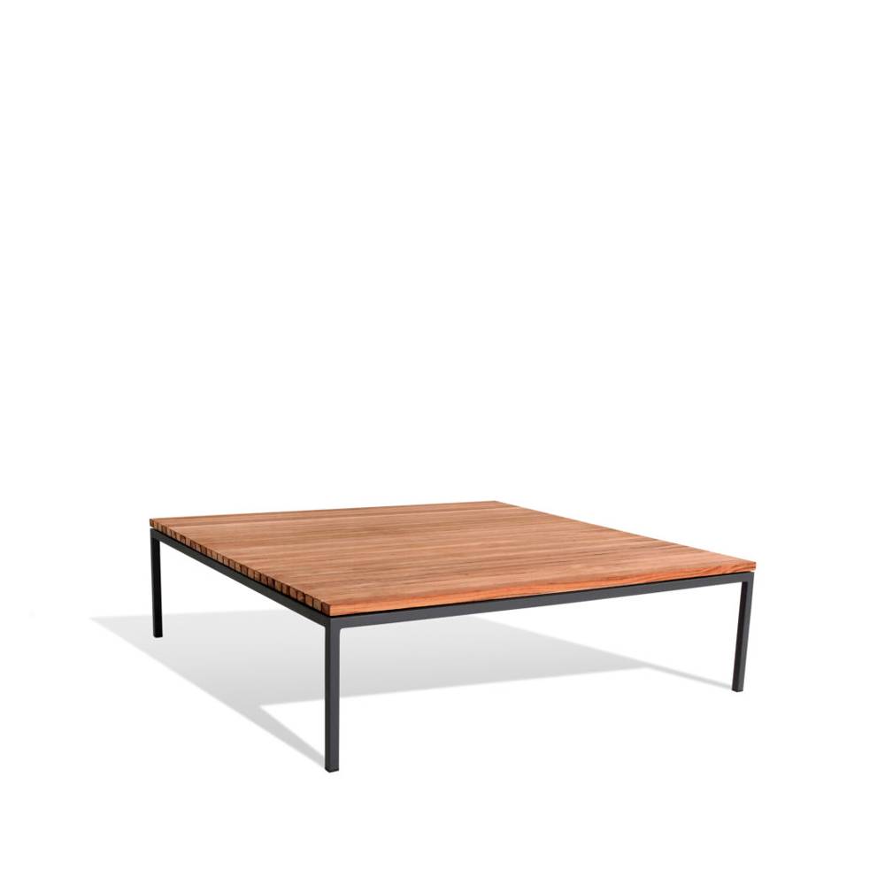 Skargaarden Bönan loungebord Teak, large, mörkgrå aluminium ram