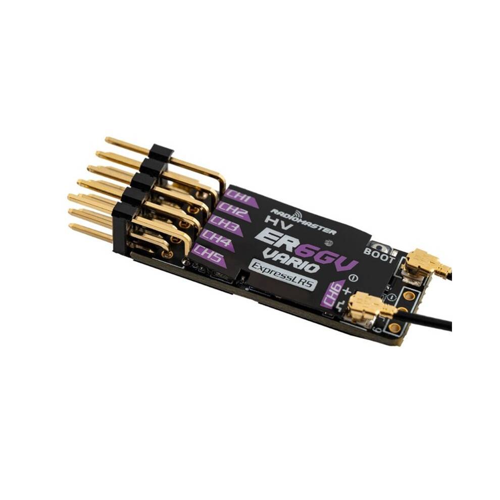 RadioMaster ER6G ER6GV Slim ExpressLRS CRSF PWM Dual Antenna RC Receiver for Fixed Wing Aircraft Gliders ER6GV