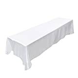 Nappe Blanche Rectangulaire, Bordsöverdrag Fläckbeständig Bankett Anti Taches Bröllopsfestdekor Vit 145x320cm Rektangelduk (Vit)