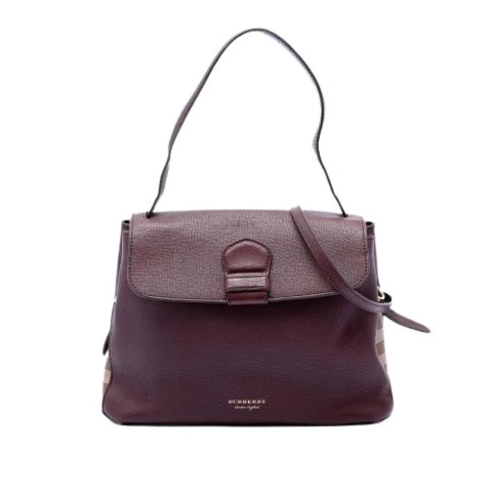 Burberry Vintage Pre-owned Camberley Satchel - Vintage - Dame - Rød - ONE SIZE - Uld