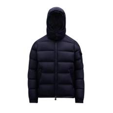 Moncler, Jackor , Herr, S, Marinblå Montgenevre Flanell Huva Jacka