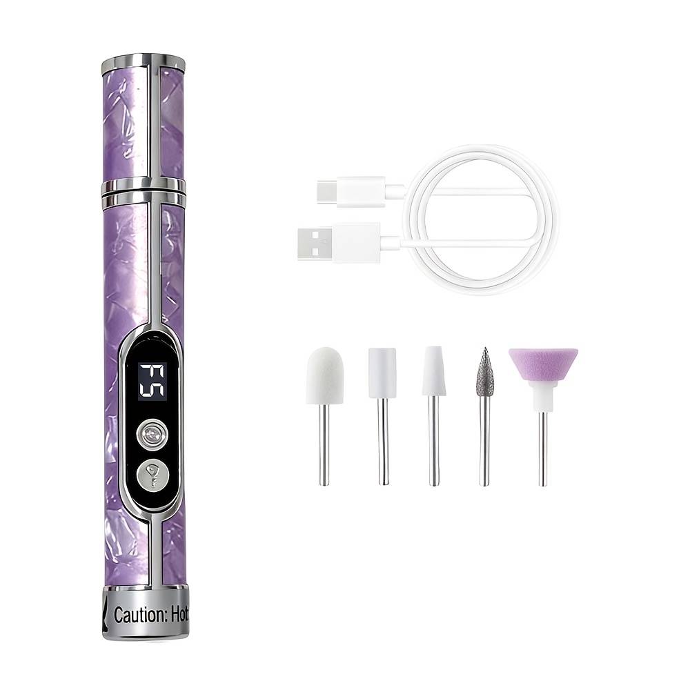 Electric Nail File Drill Kit Nail Lamp Set, Nail Files With Digital Display Includes 5 Grinding Heads, 3 And Bidirectional Convertible, Foot Care Polishing And Removal - Professional Nails Products