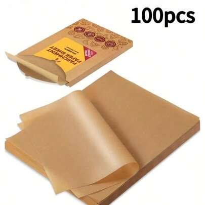 100 ark 20x15 cm/7,87*5,91 tum bakplåtspapper, kraftigt bakplåtspapper, oblekta non-stick-ark för airfryer, grillning, ångkokning, bröd, kakor och ins - Multifärgad (100PCS)