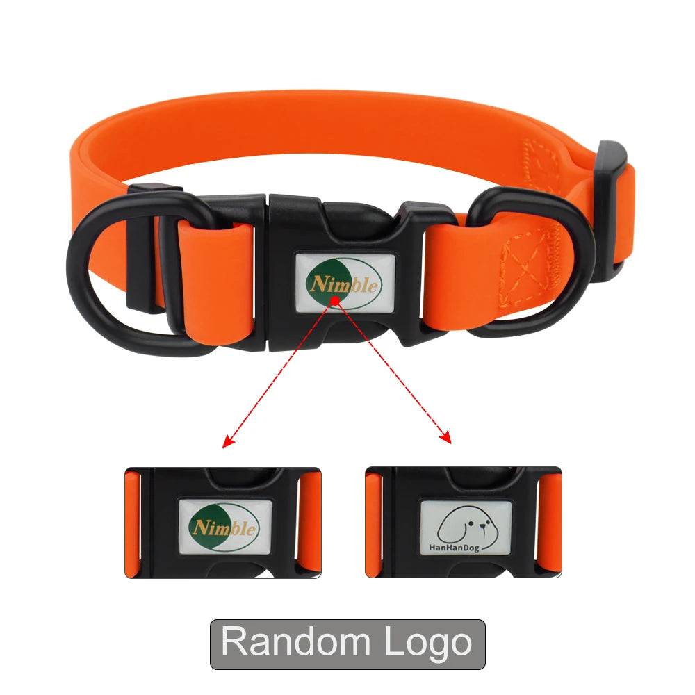 Waterproof Adjustable Pet Collar for Dogs & Cats - Orange / M neck 30-50cm (M neck 30-50cm)