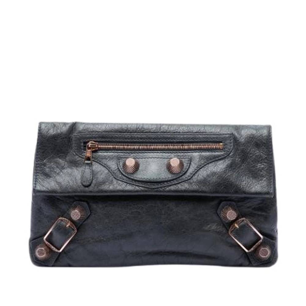 Balenciaga Vintage Pre-owned Motocross Giant 21 Envelope Clutch - Vintage - Dame - Blå - ONE SIZE - Læder
