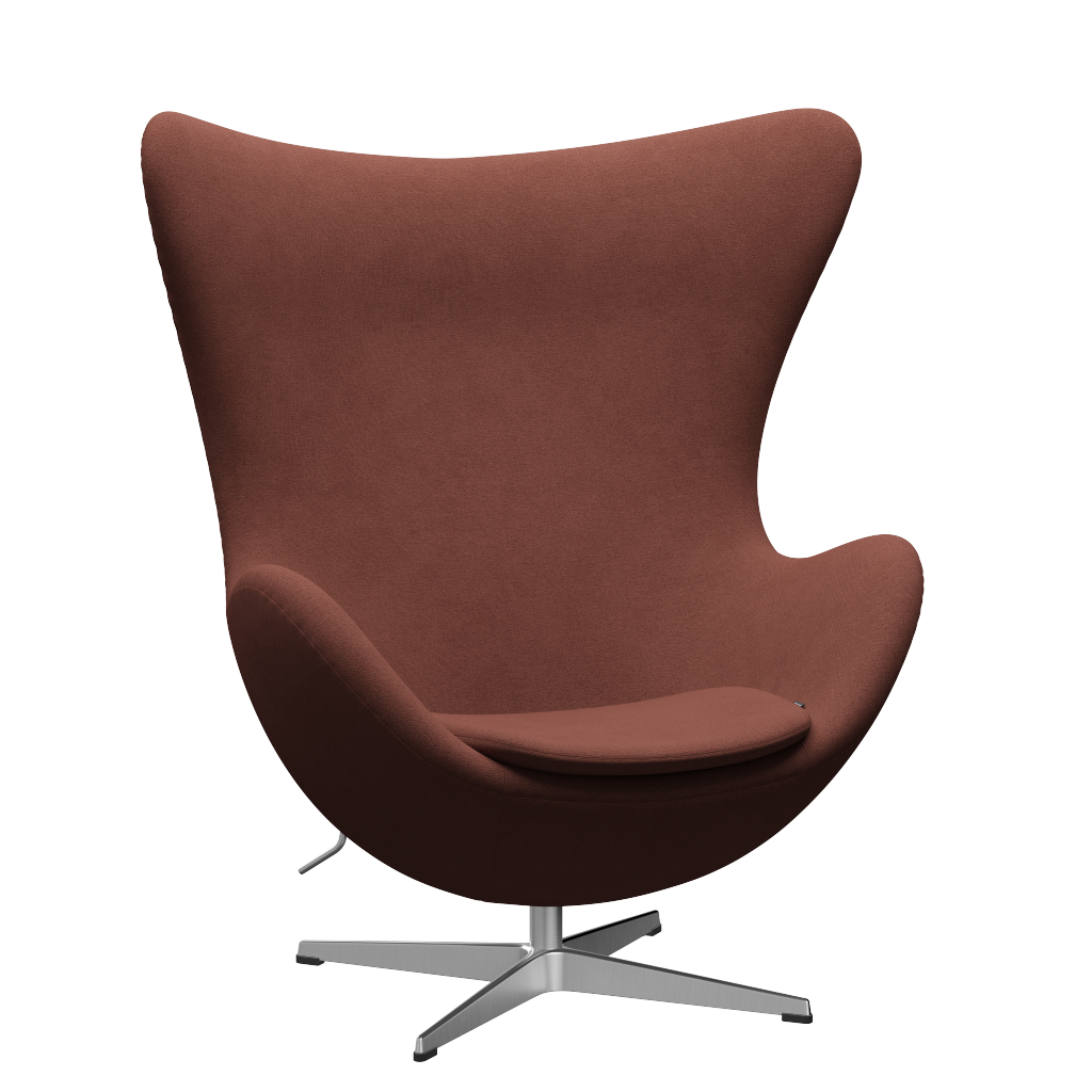 3316 Ægget loungestol, stel i børstet aluminium af Arne Jacobsen Christianshavn - 1133 Orange - Jacobsen Plus