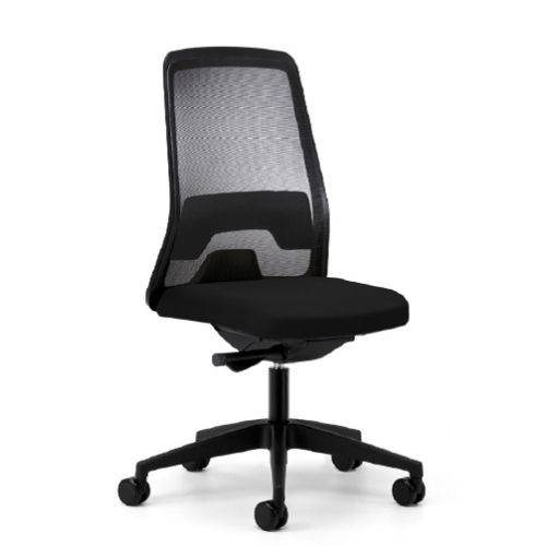 Interstuhl Every kontorstol m. mesh-ryg, (MH01), sort fod, 42-53 cm - Købt som beset – outletvare m. begrænset reklamationsret.