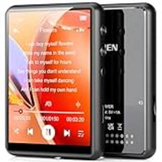 MECHEN 64 GB Bluetooth 5.3 MP3-spelare, TFT-pekskärm, MP3-spelare, HiFi-musik, USB C, AUX, FM-radio, röstinspelare, e-bok, hörlurar ingår