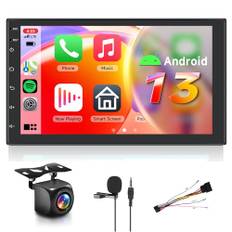 【8 Kärna 4+64 G】Hodozzy Carplay Android bilradio 2 Din med GPS 7 tum IPS-skärm, stereo bil Bluetooth med Android Auto/DSP/WiFi/RDS/FM/USB+Backkamera