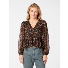 Neo Noir Timmy Leo Blouse Kvinde Leopard Langærmede Bluser Str 36 - hos Magasin