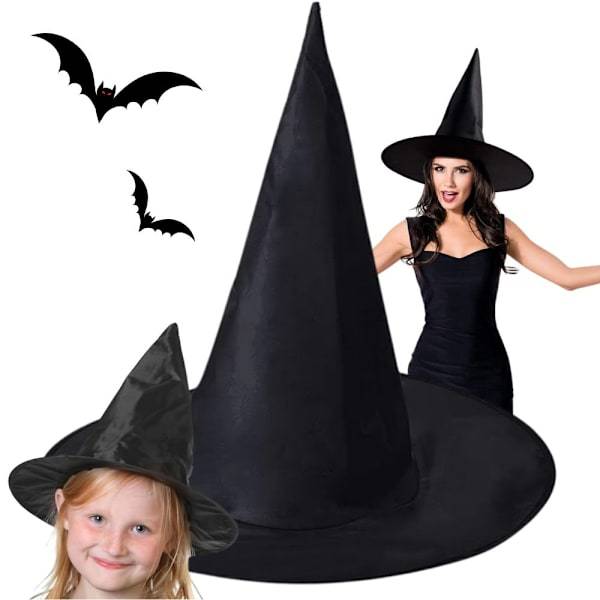 Häxhatt halloween häxdräkt svart
