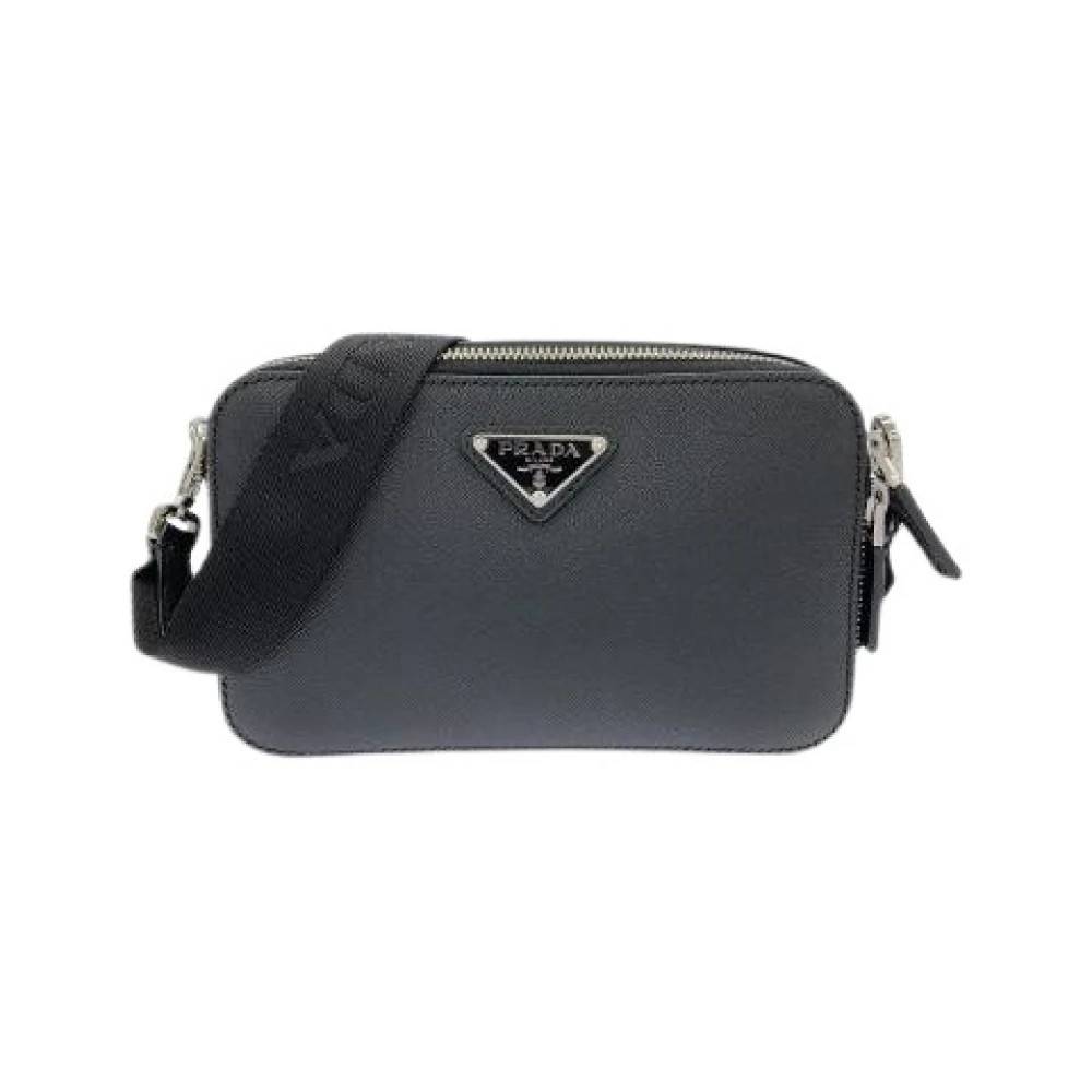 Prada Vintage Pre-owned Saffiano Travel Shoulder Bag - Vintage - Dame - Sort - ONE SIZE - Uld