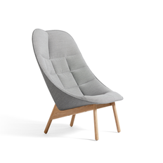 HAY Uchiwa Quilt loungefåtölj Steelcut trio 133 grey-ek-baksida remix 143