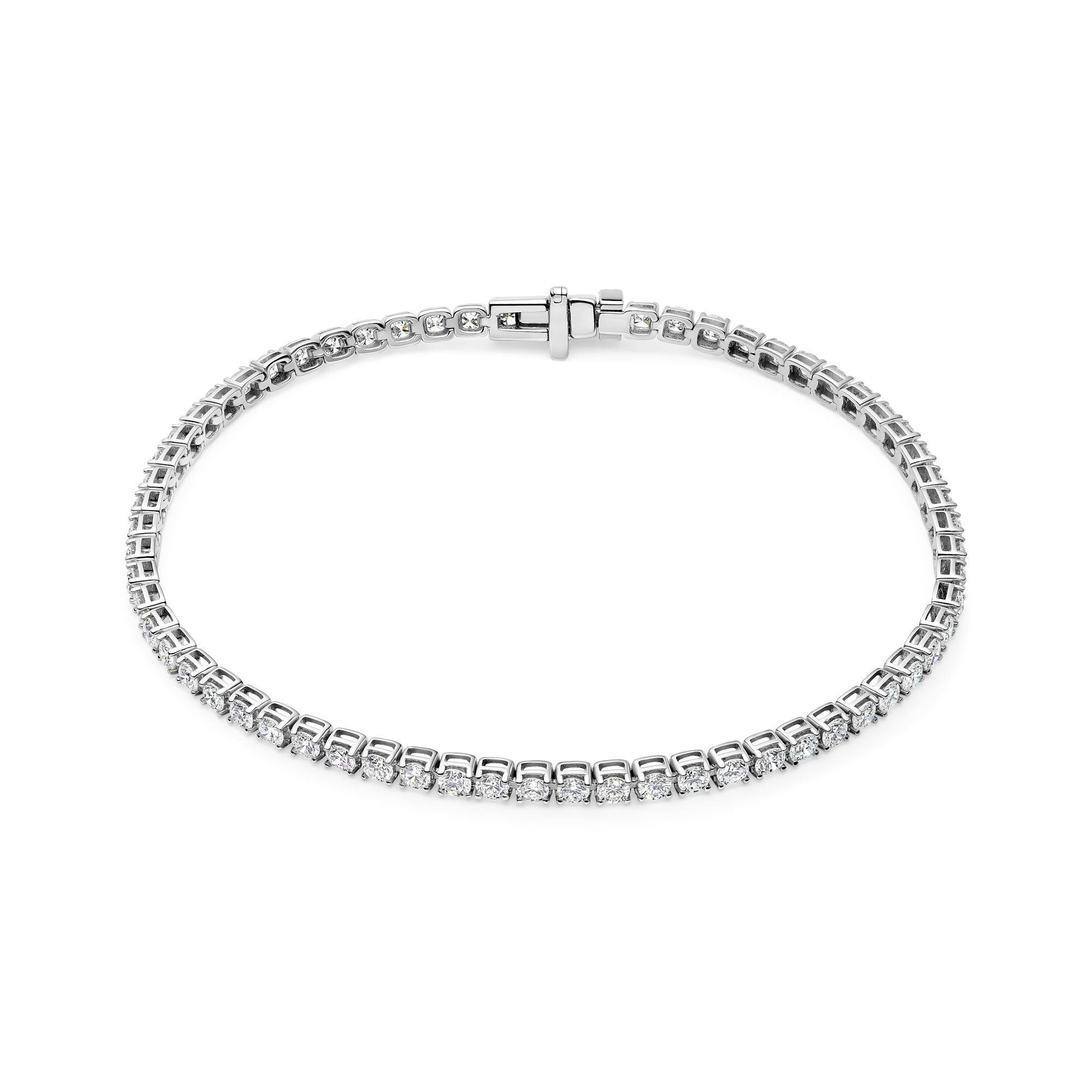 Diamante Bracelet 2.70-3.24 ct Hvid guld Sølv farve, Hvid