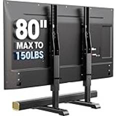 Universellt TV-stativ, bordsskiva TV-stativ bas vingfri ersättning för de flesta 24 till 80 tum LCD LED-TV, 7 justerbara TV-ben håller upp till 68 kg, max VESA 800 x 500 mm, svart AX10TB02