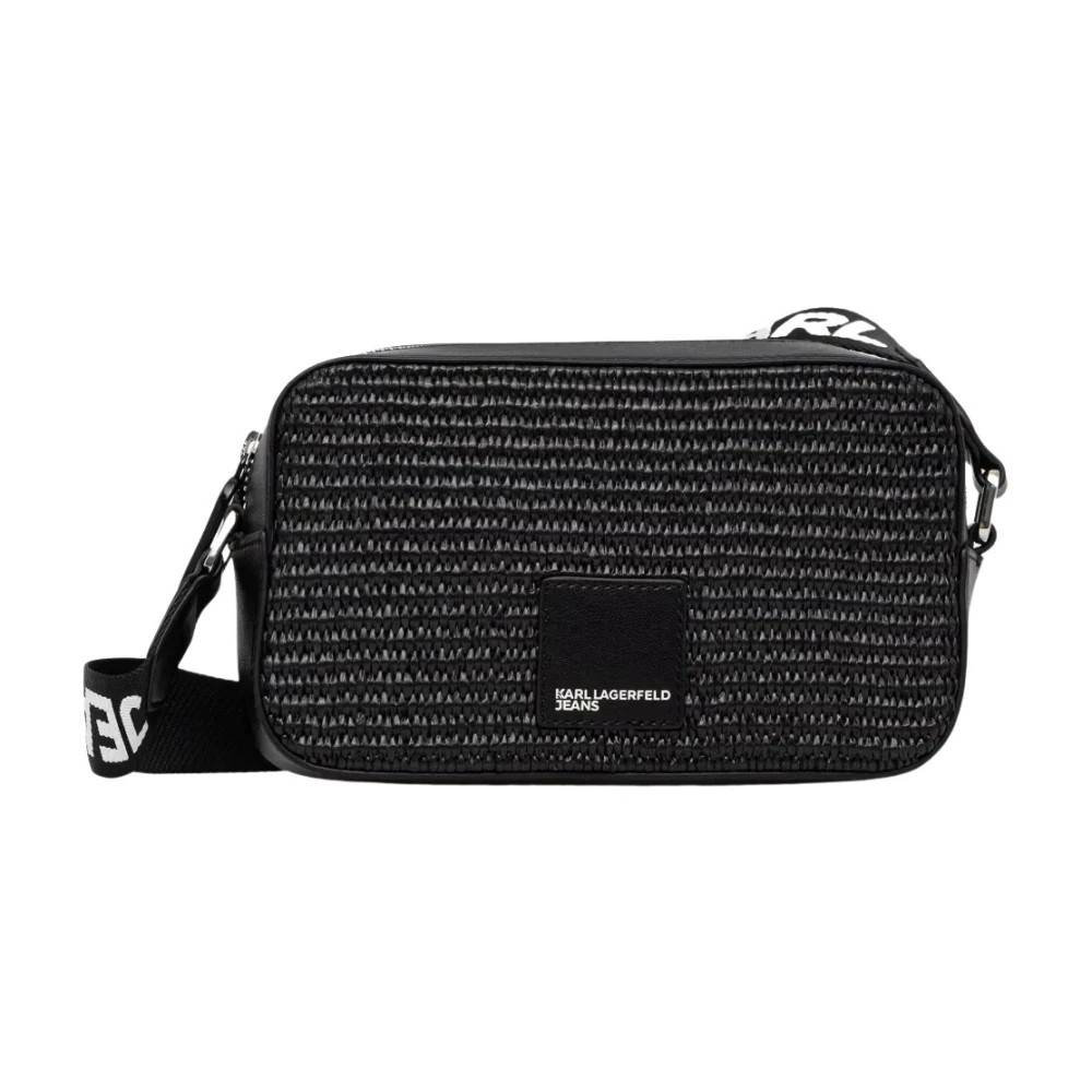 Karl Lagerfeld Vævet crossbody-taske - Tasker - Dame - Sort - ONE SIZE - Polyester
