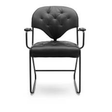 DUX - Sam Karmstol Classic Soft 88 Svart - Matstolar - Sam Larsson - Svart - Läder/Metall/Textilmaterial