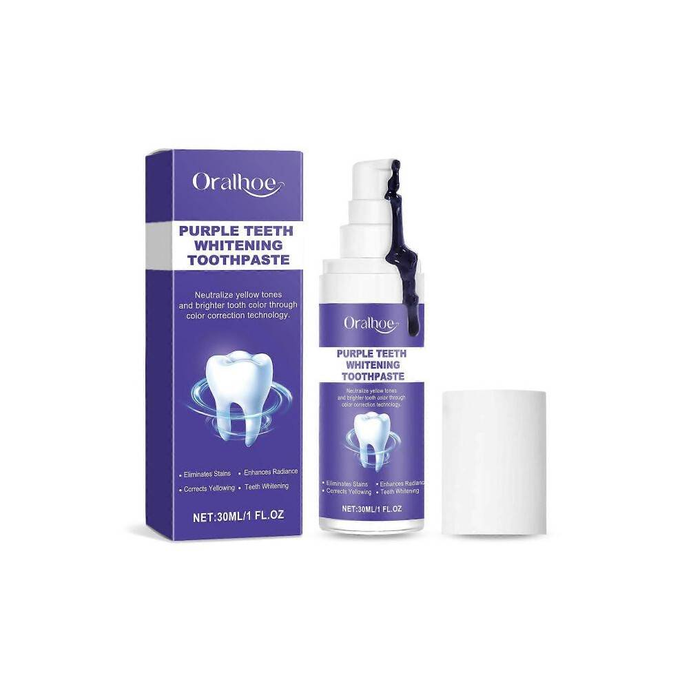 Purple Brightening Toothpaste - Gentle Stain Removal & Teeth Whitening, 30ml