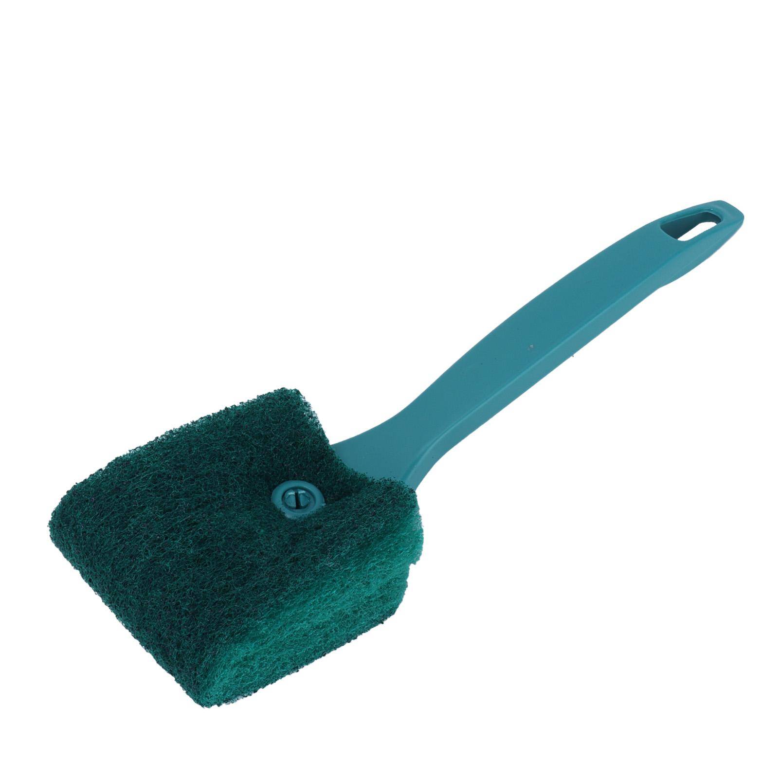 Akvarium Dubbelsidig Rengöringsborste Algrengöringsborste med Halkfritt Handtag Svamp(Grön 23cm
