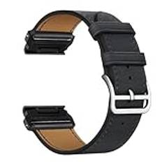 Läderrem för Garmin Fenix 8 43 mm klockarmband för Fenix 7s 6s Pro 5s Plus ersättningsband kompatibelt med Garmin Epix Pro 42 mm Descent MK3i 43 mm armband (svart, QuickFit 20 mm)