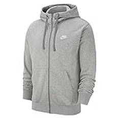 Nike M NSW Club Hoodie FZ Ft Huvtröja Män, Dk Grå Heather/Matte Silver/(White), 4XL