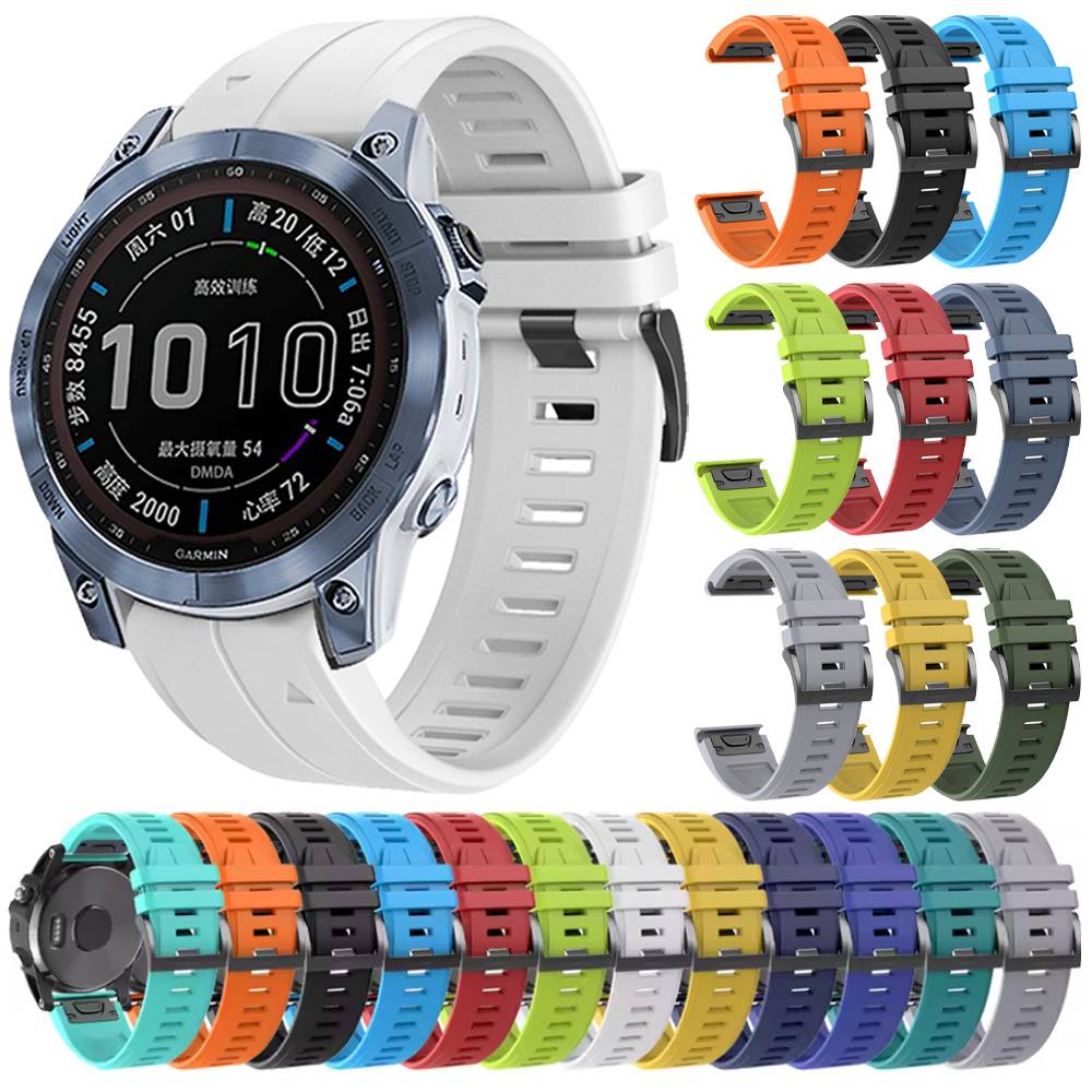 22 26mm Silicone WatchBand for Garmin Fenix 7 7X 8 E 6X 6 Pro 5 5X Plus Epix Gen2 Enduro 3 Instinct 3 Solar Quick Release Strap