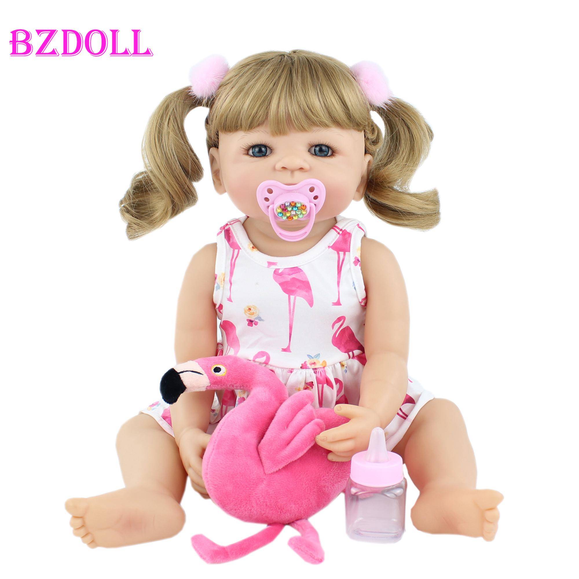 BZDOLL 55 cm hel silikon Bebe Reborn Doll Naturtrogen mjuk vinyl Princess Unicorn Babies Girl Bada leksak Barn Födelsedagspresent Doll-10