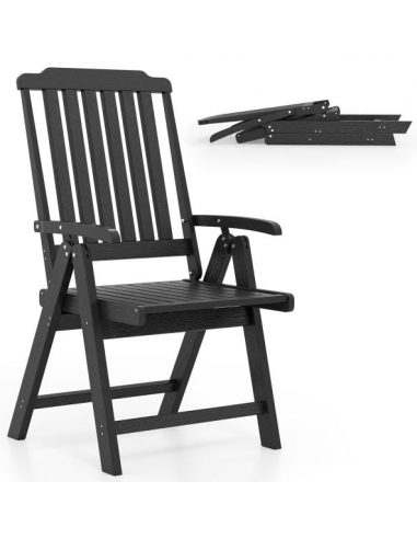 Havestol i stål og HDPE H101 cm - Sort