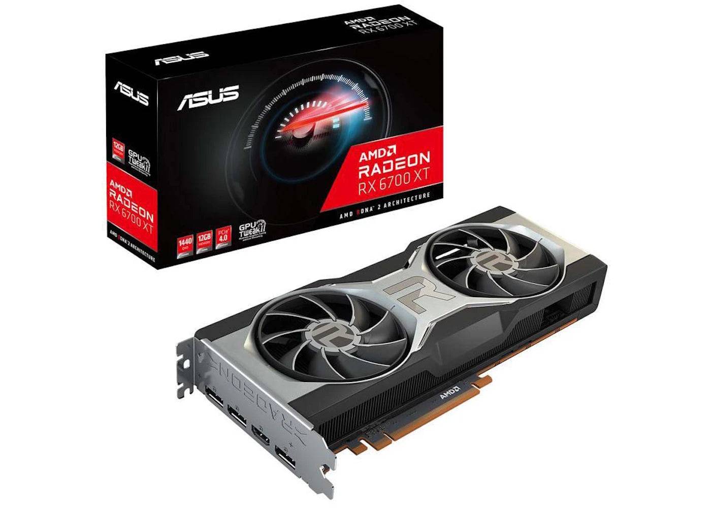 AMD ASUS Radeon RX 6700 XT DirectX 12 Ultimate 12GB Graphics Card (RX6700XT-12G) - One Size (One Size)