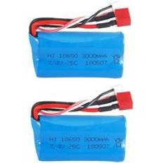 7.4v 3000 mah lipo batteri 18650 2s t kontakt för q46 wlto 10428 /12428/12423 rc bil reservdelar tillbehör 7.4v hög kapacitet batteri