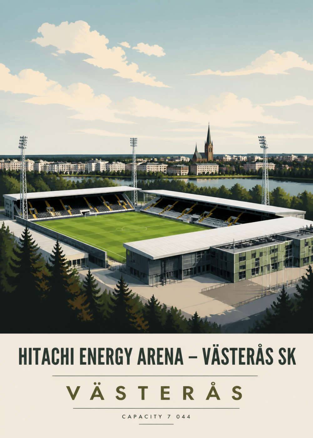 Västerås SK - Hitachi Energy Arena Poster - Heltäckande / 50x70 cm