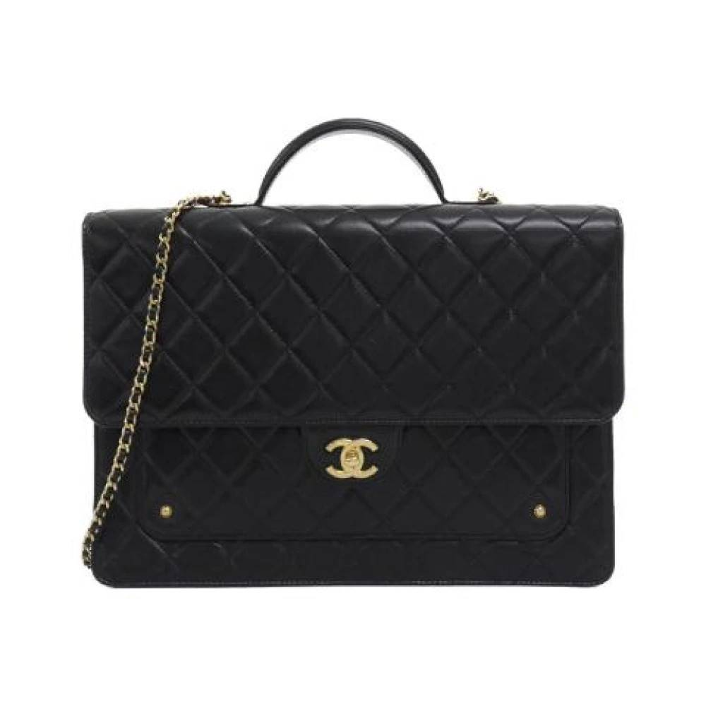 Chanel Vintage Pre-owned Lambskin Skuldertaske - Vintage - Dame - Sort - ONE SIZE - Uld