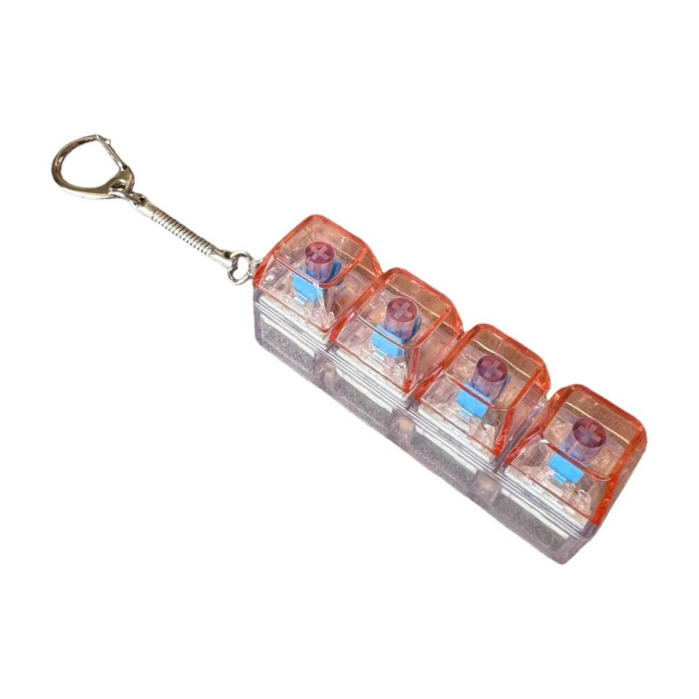 Tastatur-fidgetlegetøj, tastaturklikker, stressaflastende nøglering, trykreducerende tastaturvedhæng med LED-lys til bibliotekskontor, hjemme, 4