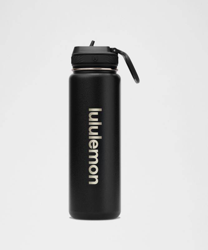 lululemon – Back to Life Sportflasche 710 ml Strohhalm-Deckel – Größe 710 ml in Schwarz