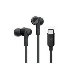 Belkin ROCKSTAR Hovedtelefoner Ledningsført I ørerne Opkald/musik USB Type-C Sort