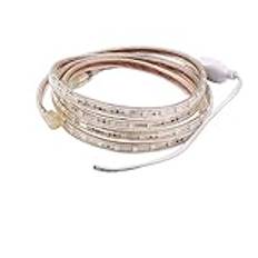 LED-ljusslinga 220 V, 5050, vattentät, 60 LED/m, LED-ljusslinga flexibel dimbar för utomhusbruk, 1 m, 2 m, 5 m, 10 m, 20 m, 30 m, 50 m, 100 m (färg: 220 v vit, storlek: 5 m)