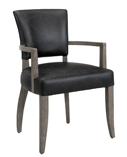 MAGGIE Karmstol - Vintage Black Leather