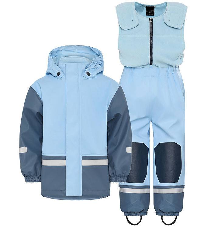 Didriksons Regntøj m. Fleece - PU - Boardman - Light Sea Blue - Didriksons - 100 - Regntøj
