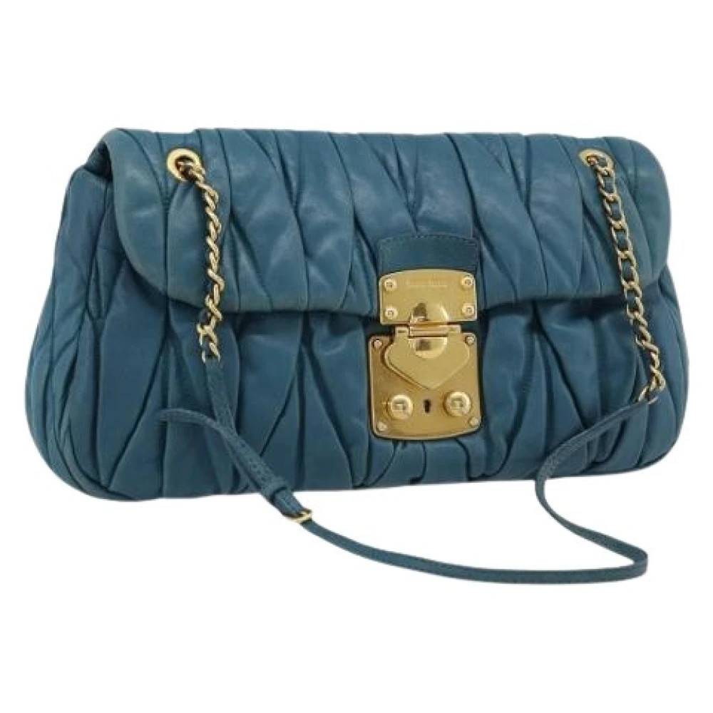 Miu Miu Pre-owned Pre-owned Shoulder Bag - Vintage - Dame - Blå - ONE SIZE - Uld