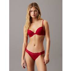 Push-Up Plunge Bra - Soft Stretch Lace - Red - EU 75/B