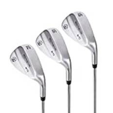 Mile High Life | Smidda wedgeklubbset | Golf Gap Wedge set för nybörjare | Beröm Wedge golfklubbor för män och kvinnor (set silver 52/56/60 grader)