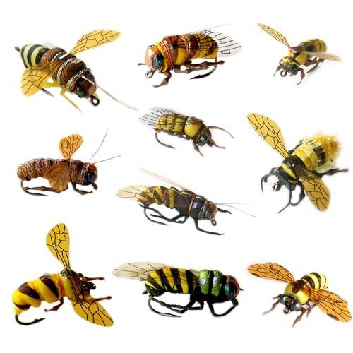YAZHIDA Flugfiske flugor kit flugsortiment -Wild Bee flygserie (serie C)