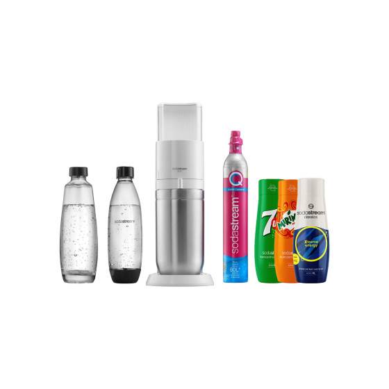 Sparkling water maker SodaStream Duo White + 2 bottles + syrup set (7Up x Mirinda x Energy)