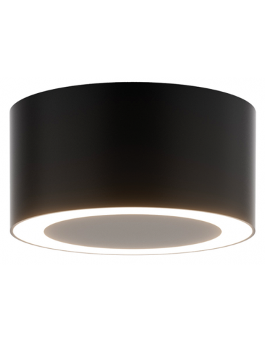 Påbygningsspot i aluminium og polycarbonat Ø10 cm 7W LED - Satineret sort