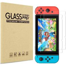Tempered glass for Nintendo Switch, resistant protective film, anti-scratch protective glass [pack of 2]