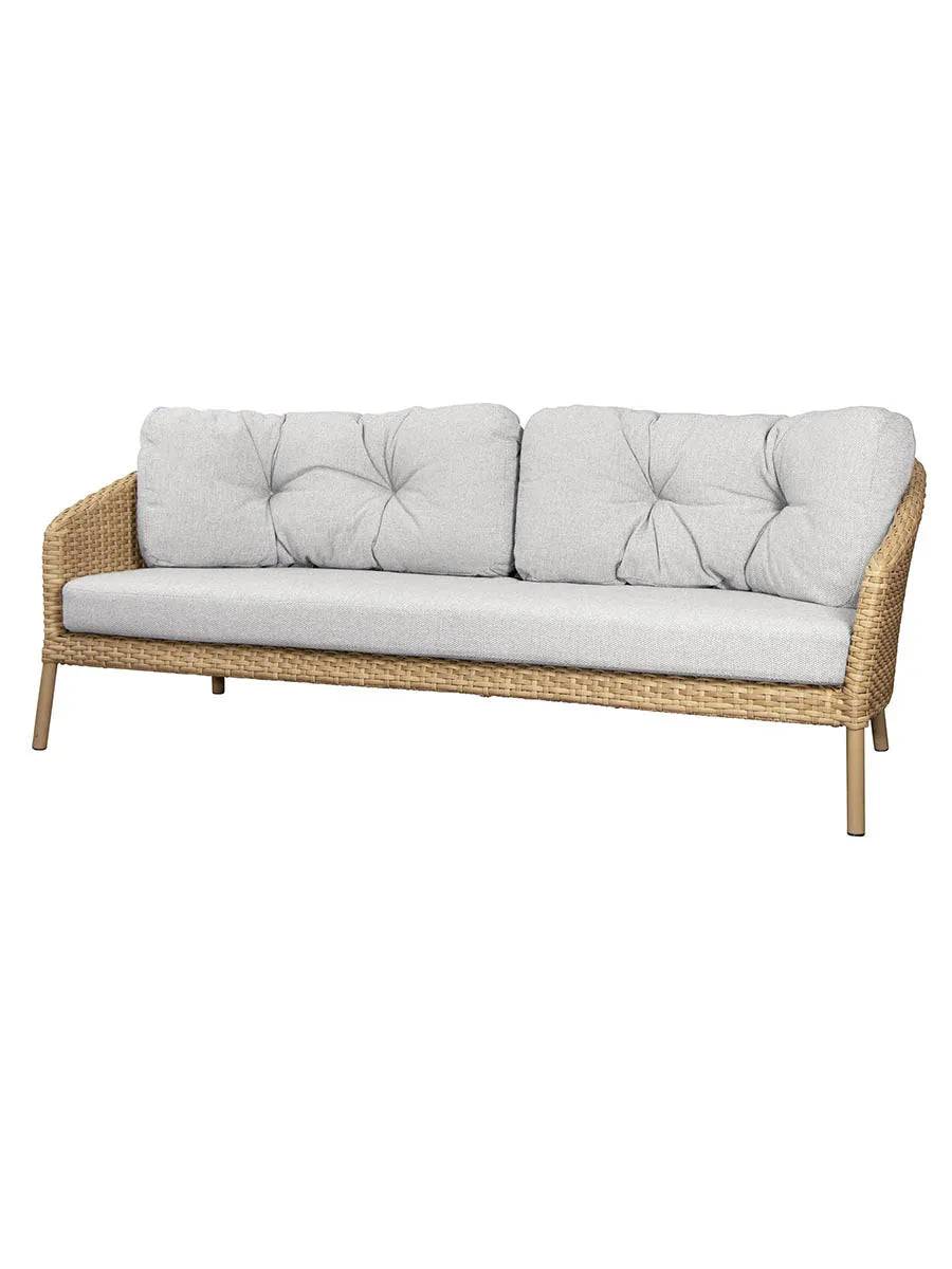 Ocean 3-pers. Sofa, flat weave fra Cane-line Light brown - Jacobsen Plus