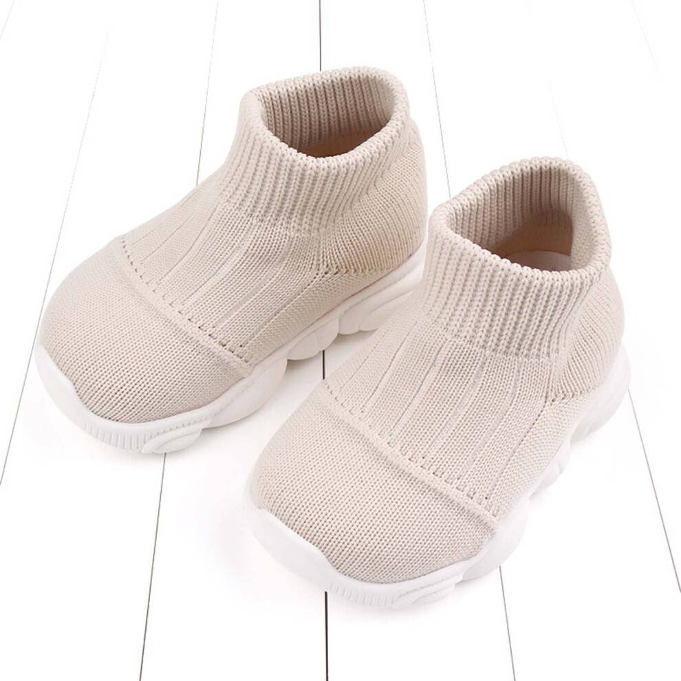 UTTOASFAY Småbørnssko Småbørn Spædbarn Babypiger Drenge Fritidssko Flyvende Vævede Småbørnssko Beige 12-15 Måneder