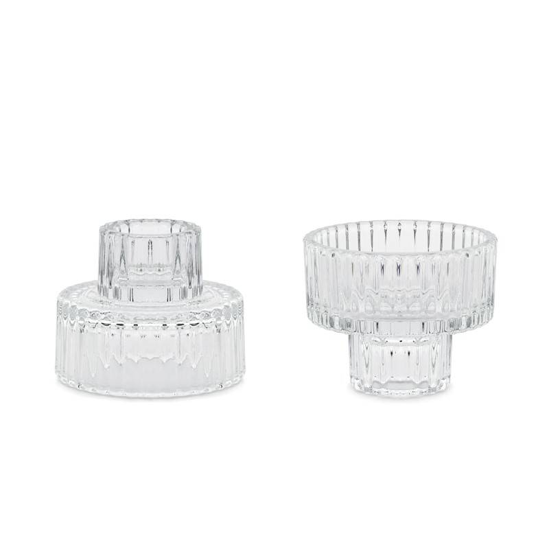 2-i-1 Glas Lysestager